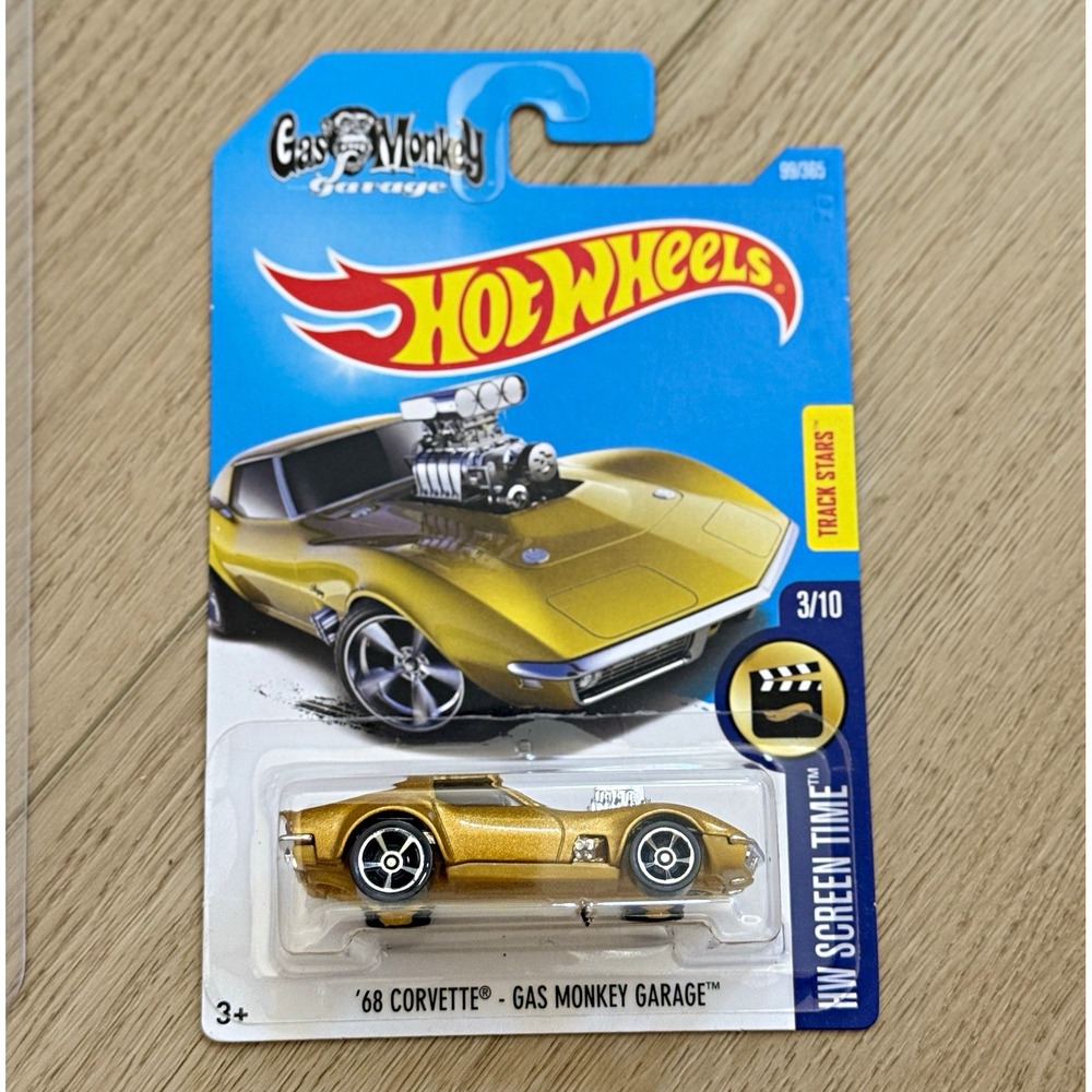 Hot Wheels '68 Corvette Gas Monkey Garage Gold Midas Monkey Screen Time Carded